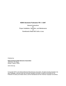 NEMA Standards Publication PB 1.1-2007 General Instructions for Proper Installation, Operation, and Maintenance