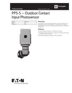 PPS-5 – Outdoor Contact Input Photosensor Technical Data Overview