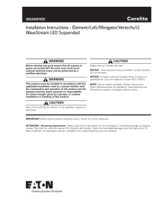 Installation Instructions - Element/Loft/Minigator/Vertechs/i2 WaveStream LED Suspended INS # IB524001EN