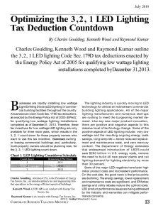 Optimizing the LED  Lighting Deduction Countdown Tax