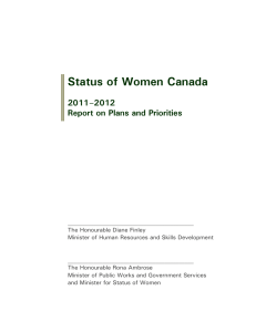 Status of Women Canada  2011–2012 Report on Plans and Priorities