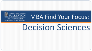 Decision Sciences MBA Find Your Focus: MBA Find Your Focus: Accounting