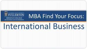 International Business MBA Find Your Focus: MBA Find Your Focus: Accounting