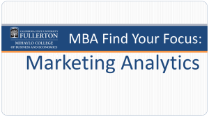 Marketing Analytics MBA Find Your Focus: MBA Find Your Focus: Accounting