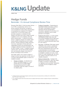 Update K&amp;LNG Hedge Funds Reminder:  It's Annual Compliance Review Time