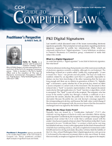 Practitioner’s Perspective PKI Digital Signatures by Holly K. Towle, J.D.