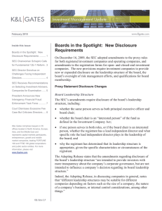 Boards in the Spotlight:  New Disclosure Requirements