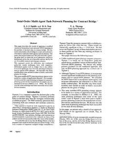 Total-Order  R/p lti-Agent  Task-Network  Planning  for ... Bridge  * S.  J.  J.  Smith