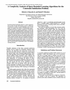 ce-Bounded  Learning  Algorith Constraint  Satisfaction  Problem