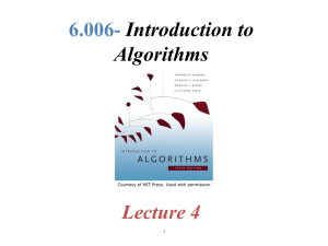 Introduction to Algorithms 6.006- Lecture 4