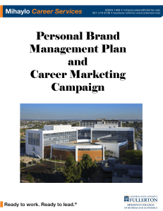 Personal Brand Management Plan and Career Marketing
