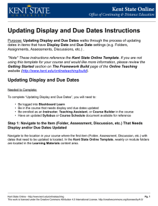 Updating Display and Due Dates Instructions