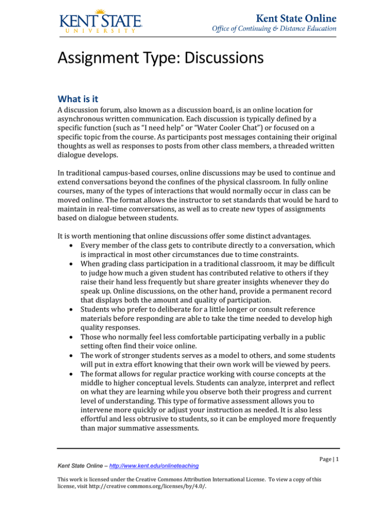 how to write a discussion assignment