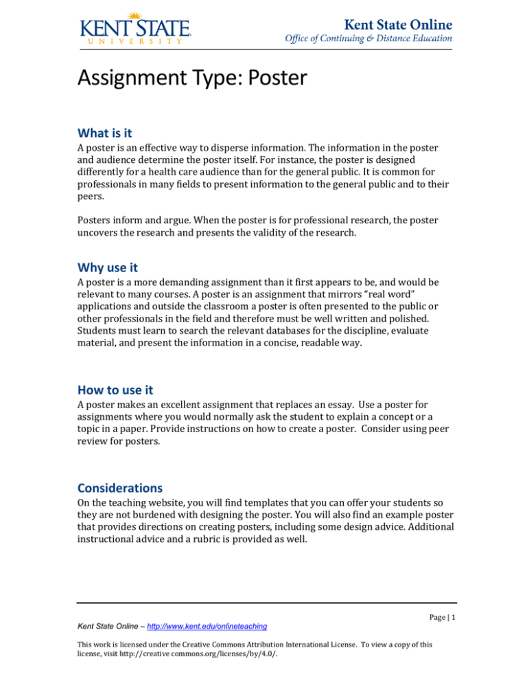 Assignment Type Poster What is it