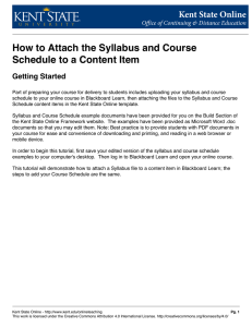 How to Attach the Syllabus and Course Getting Started