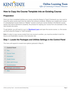 How to Copy the Course Template into an Existing Course Preparation