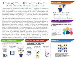 Preparing for the Start of your Course