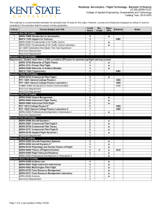 Roadmap: Aeronautics - Flight Technology - Bachelor of Science AT-BS-AERN-FLGT