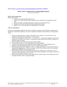 Source:  MnTC Goal 9:  Ethical and Civic Responsibility Rubrics