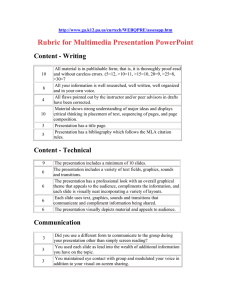 Rubric for Multimedia Presentation PowerPoint  Content - Writing