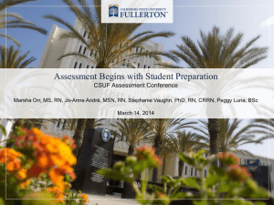 Assessment Begins with Student Preparation CSUF Assessment Conference