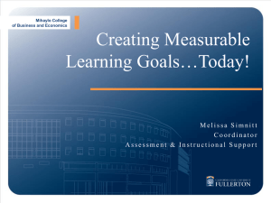 Creating Measurable Learning Goals…Today!