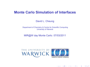 Monte Carlo Simulation of Interfaces David L. Cheung