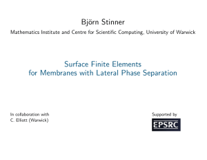 Bj¨ orn Stinner Surface Finite Elements for Membranes with Lateral Phase Separation