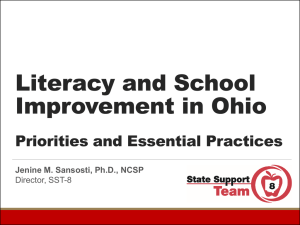 Literacy and School Improvement in Ohio Priorities and Essential Practices