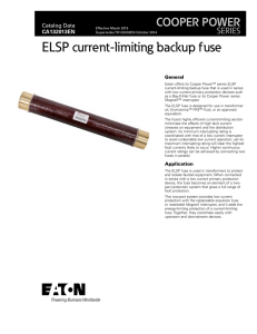 ELSP current-limiting backup fuse COOPER POWER SERIES Catalog Data