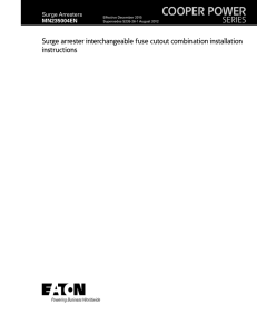 COOPER POWER SERIES Surge arrester interchangeable fuse cutout combination installation instructions