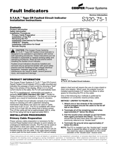S320-75-1 Fault Indicators S.T.A.R. Type CR Faulted Circuit Indicator