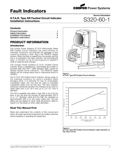 S320-60-1 fault Indicators S.t.a.r. type Er faulted Circuit Indicator Installation Instructions