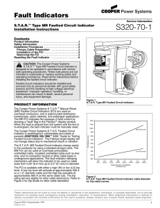 S320-70-1 Fault Indicators S.T.A.R. Type MR Faulted Circuit Indicator
