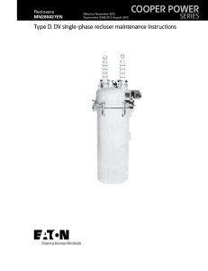 COOPER POWER SERIES Type D, DV single-phase recloser maintenance instructions Reclosers