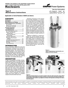 S280-25-5 Reclosers Type E Maintenance Instructions