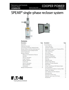 SPEAR single-phase recloser system COOPER POWER SERIES
