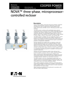 NOVA three-phase, microprocessor- controlled recloser ™