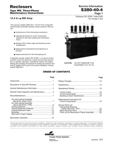 Reclosers S280-40-4 Service Information Page 1