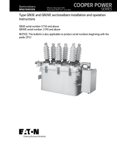 COOPER POWER SERIES Type GN3E and GN3VE sectionalizers installation and operation instructions