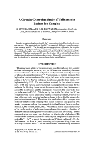 A Circular Dichroism Study of Valinomycin Barium Ion Complex S. DEVARAJAN EASWARAN,