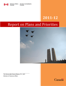 2011-12 Report on Plans and Priorities The Honourable Steven Blaney, P.C., M.P.