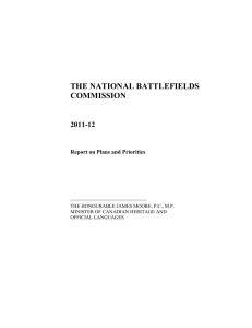 THE NATIONAL BATTLEFIELDS COMMISSION 2011-12 Report on Plans and Priorities