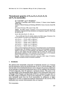 Thermodynamic p~'operties of PtsLa, PtsCe, PtsPr, PtsTb and PtsTm  intermetallics