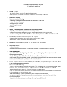 International Communication Program SRP and Thesis Guidelines  1.  Identify a project