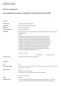 Anti-Salivary alpha amylase antibody ab181690 Product datasheet Overview Product name
