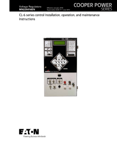 COOPER POWER SERIES CL-6 series control installation, operation, and maintenance instructions