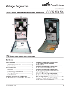 S225-50-54 Voltage Regulators Contents CL-6B Control Panel Retrofit Installation Instructions