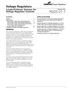 R225-01-1 Voltage Regulators Leader/Follower Scheme for Voltage Regulator Controls