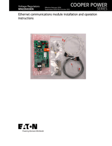 COOPER POWER SERIES Ethernet communications module installation and operation instructions